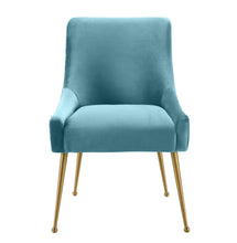 Load image into Gallery viewer, Beatrix Sea Blue Velvet Side Chair