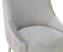 Load image into Gallery viewer, Beatrix Pleated Light Grey Velvet Counter Stool