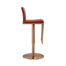 Load image into Gallery viewer, Sentinel Saddle Brown and Rose Gold Adjustable Stool