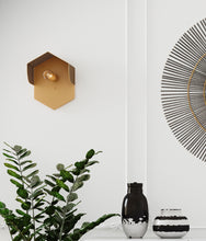 Load image into Gallery viewer, Mokhtar Tan Hexagon Wall Sconce