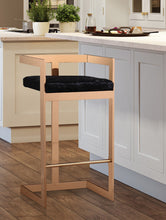 Load image into Gallery viewer, Marquee Black Velvet Bar Stool