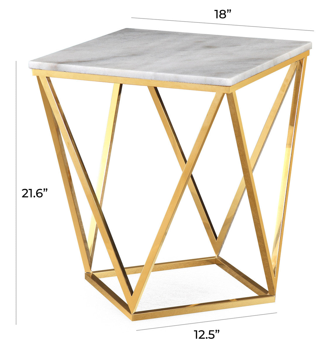 Leopold White Marble Side Table