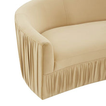 Load image into Gallery viewer, Valerie Pleated Champagne Velvet Sofa