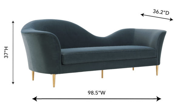 PLATO GREY VELVET SOFA