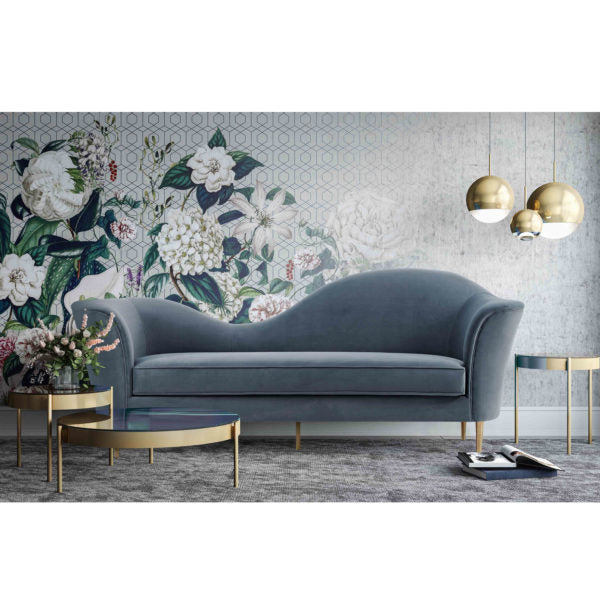 PLATO GREY VELVET SOFA