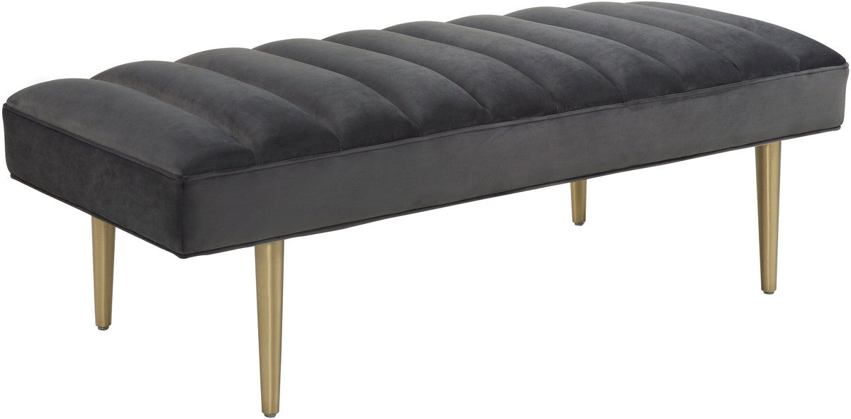 Jax Grey Velvet Bench