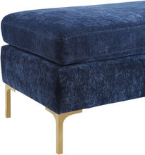 Load image into Gallery viewer, Delilah Navy Textured Velvet Bench