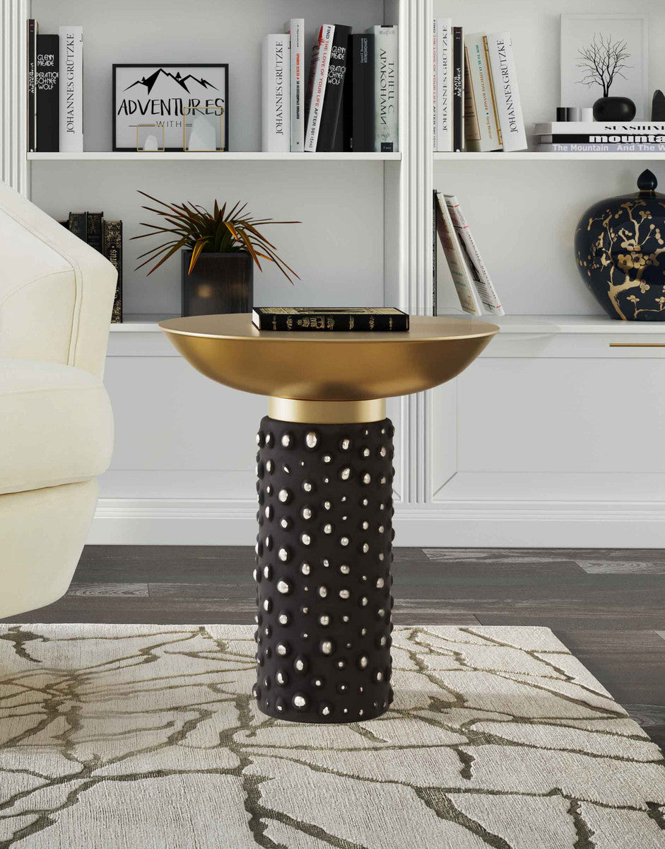 Glass and Brass Side Table