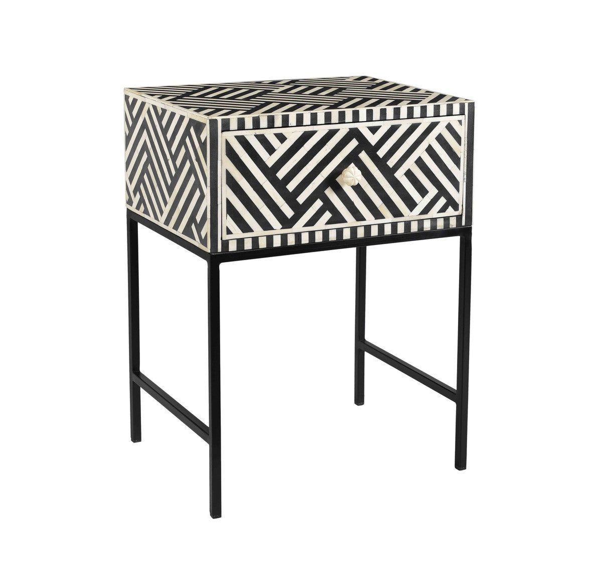 Noire Bone Inlay Side Table