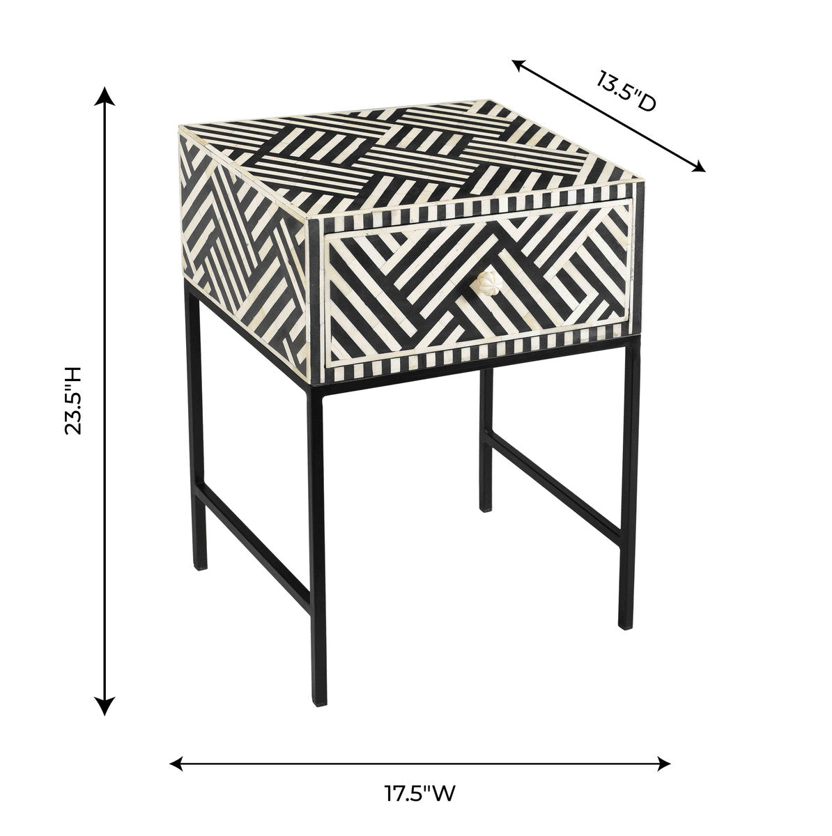 Noire Bone Inlay Side Table