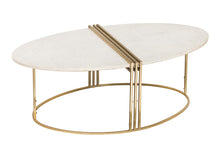 Load image into Gallery viewer, Caleb Oval White Marble Cocktail Table