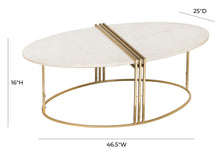 Load image into Gallery viewer, Caleb Oval White Marble Cocktail Table