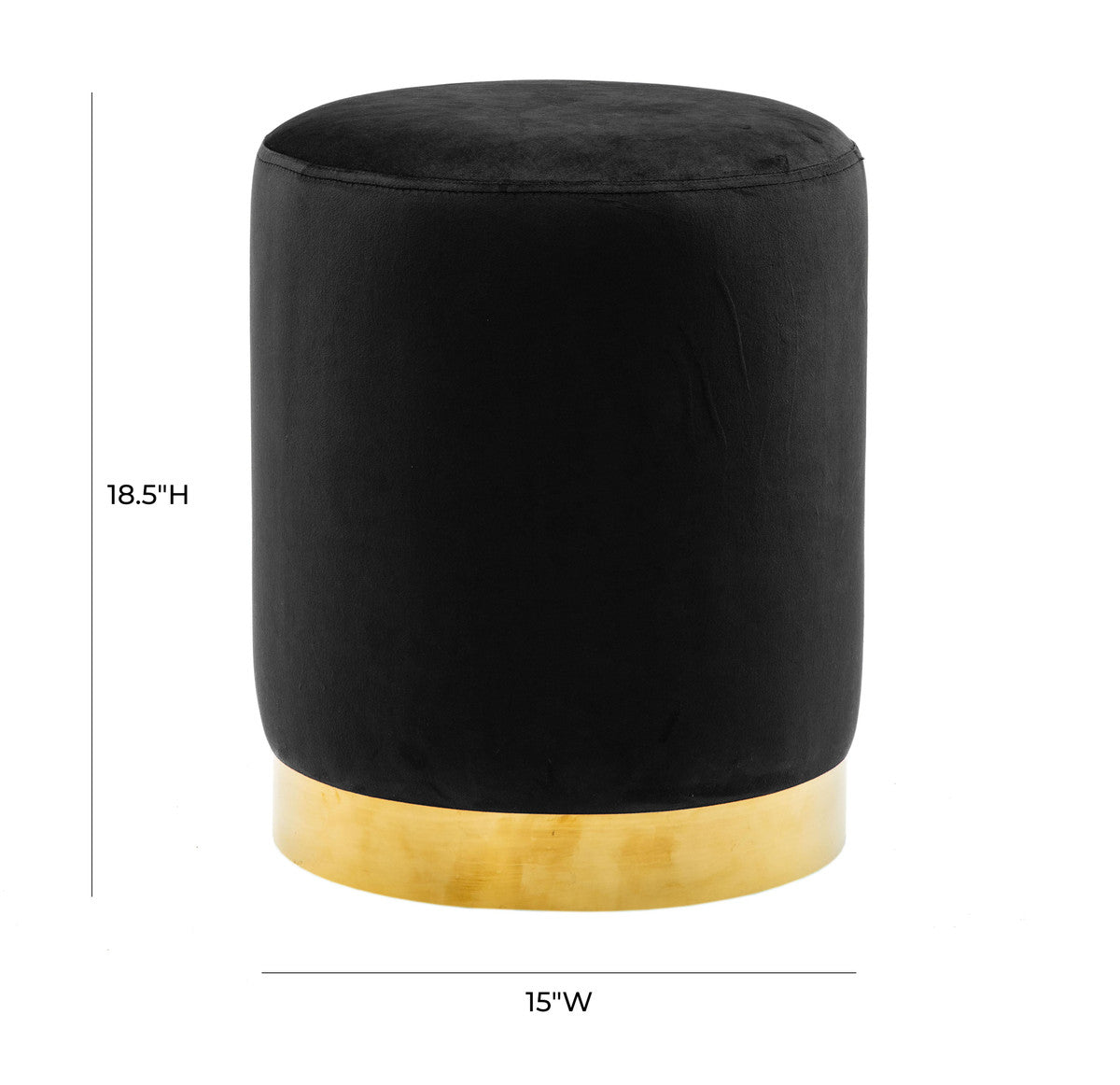 Pri Black Velvet Ottoman