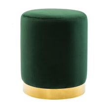 Load image into Gallery viewer, Pri Forest Green Velvet Ottoman