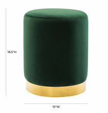 Load image into Gallery viewer, Pri Forest Green Velvet Ottoman