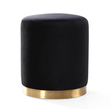 Load image into Gallery viewer, Opal Velvet Ottoman with Gold Base