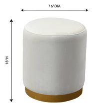 Load image into Gallery viewer, Opal Velvet Ottoman with Gold Base