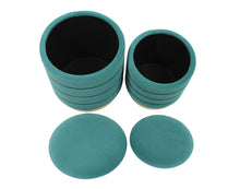 Load image into Gallery viewer, Saturn Teal Storage Ottomans (Set of 2)