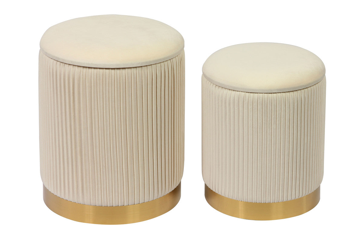 Channeled Storage Ottomans (Set of 2)