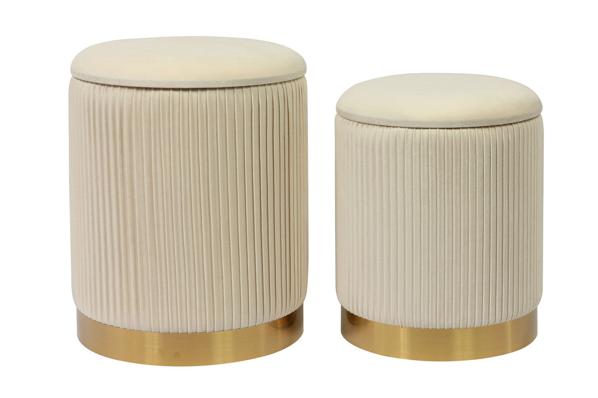 Channeled Storage Ottomans (Set of 2)