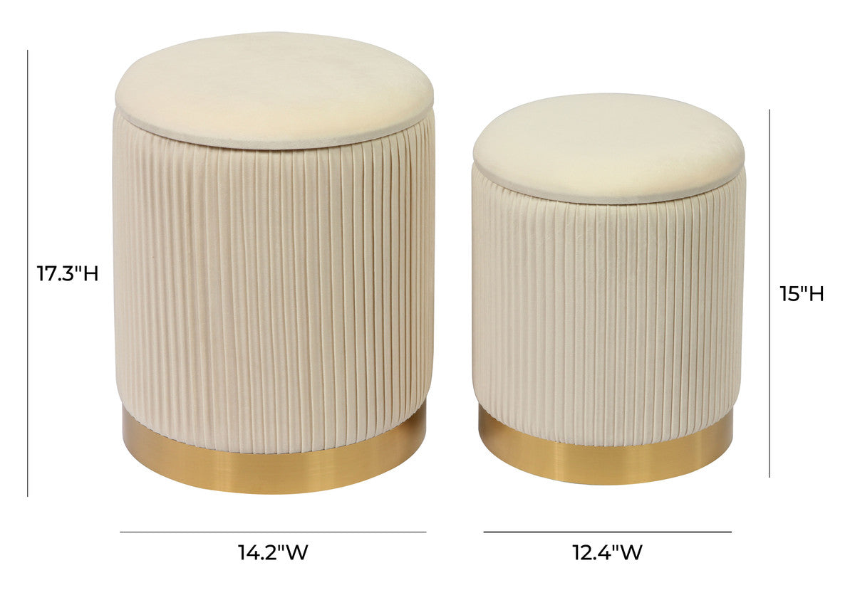 Channeled Storage Ottomans (Set of 2)