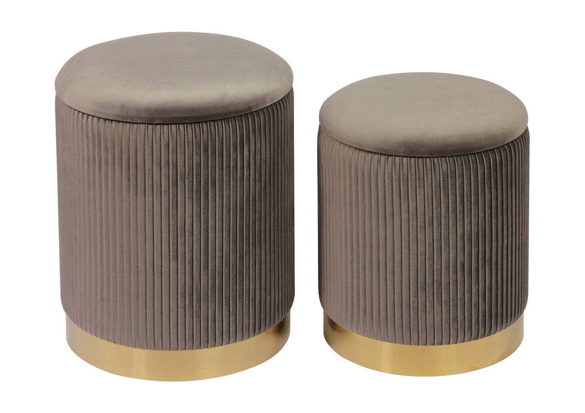 Channeled Storage Ottomans (Set of 2)