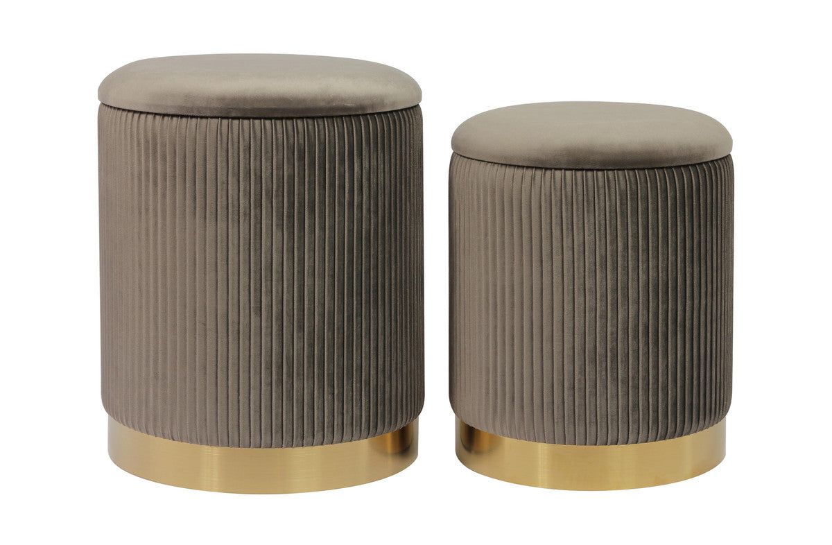 Channeled Storage Ottomans (Set of 2)