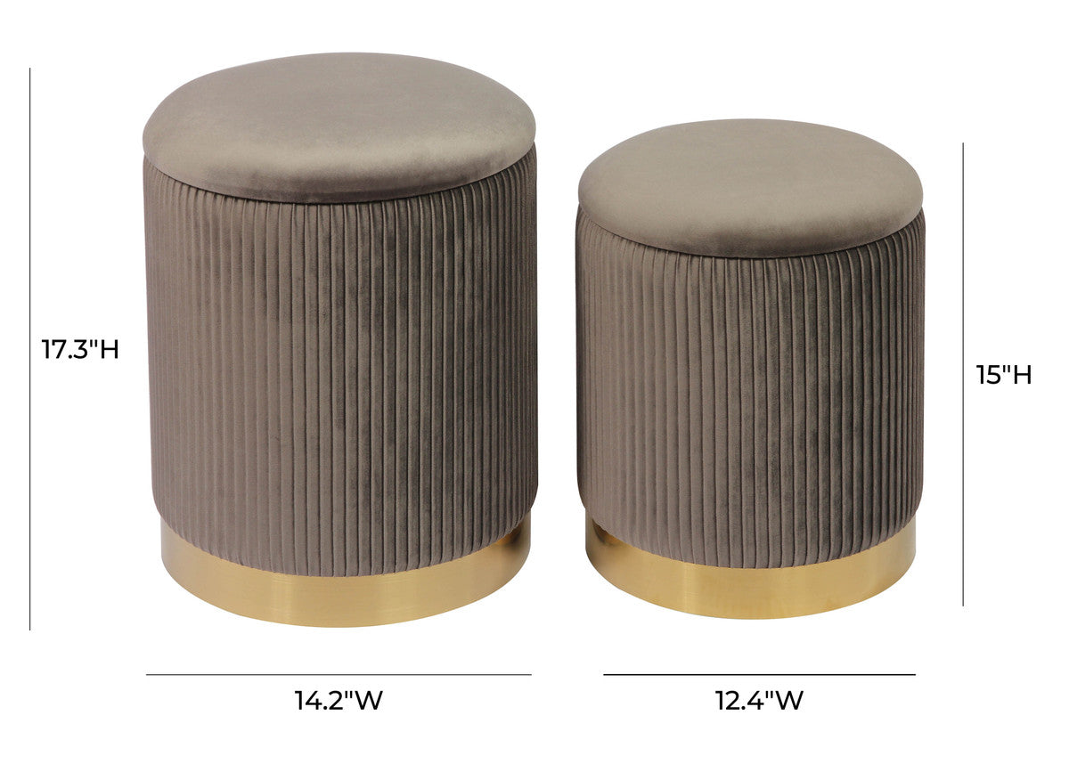 Channeled Storage Ottomans (Set of 2)