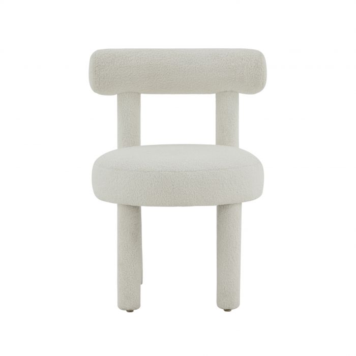 Carmel White Boucle Chair