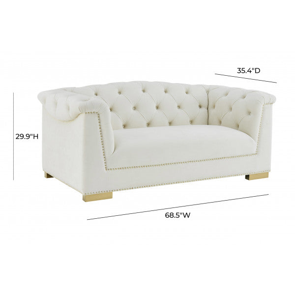 Farah Velvet Loveseat