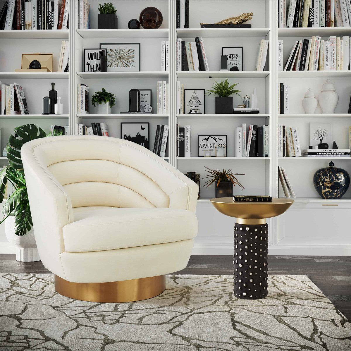 Canyon Velvet Swivel Chair