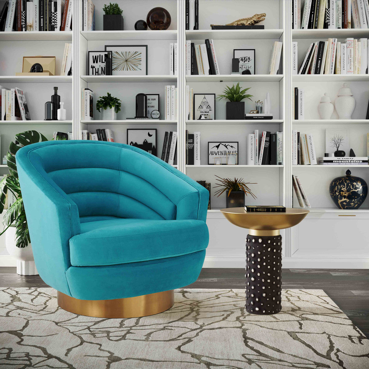 Canyon Velvet Swivel Chair