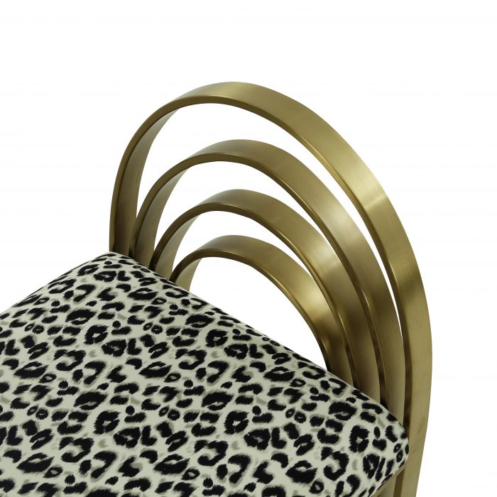 Mavis Leopard Print Velvet Bench