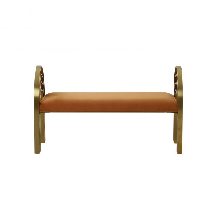 Mavis Cinnamon Velvet Bench