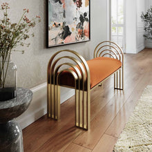 Load image into Gallery viewer, Mavis Cinnamon Velvet Bench