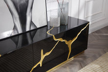 Load image into Gallery viewer, Paramount Black and Gold TV Stand