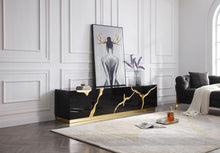 Load image into Gallery viewer, Paramount Black and Gold TV Stand
