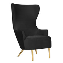 Load image into Gallery viewer, Julia Black Wingback Velvet Chair